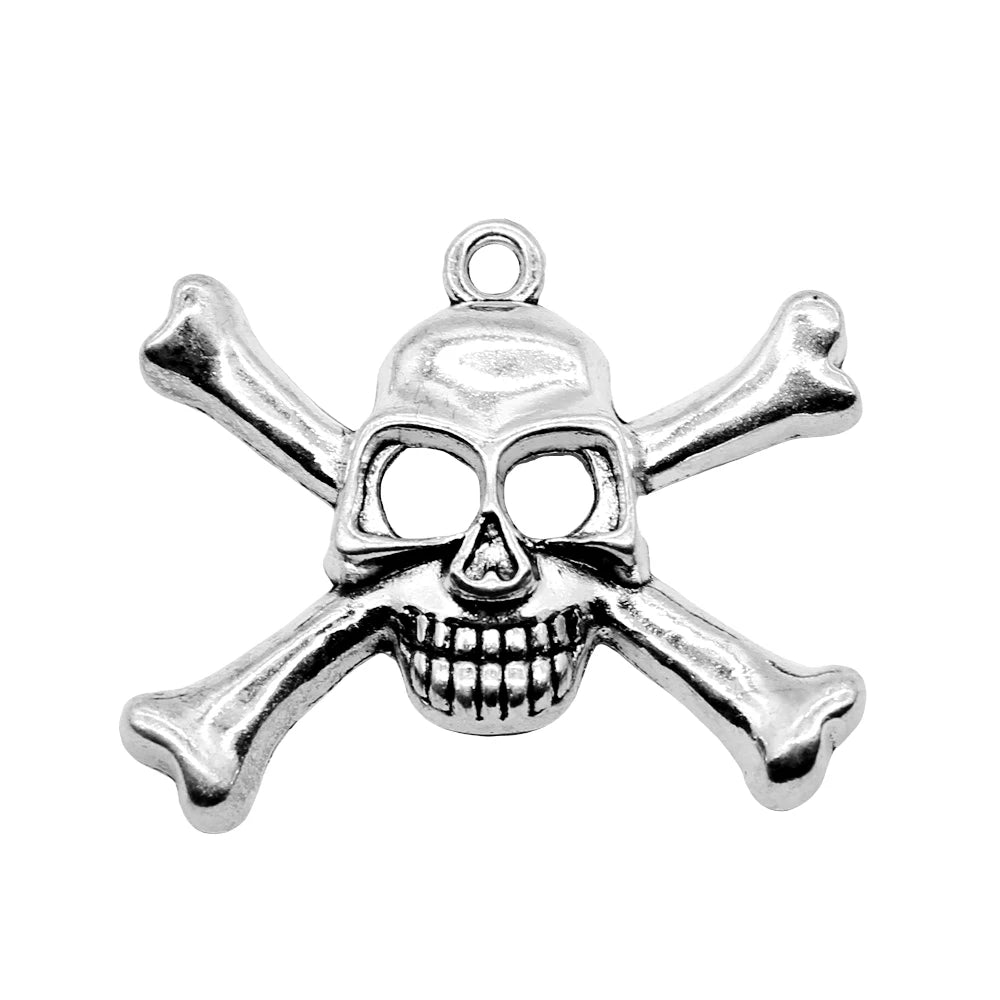 4pcs 27x38mm Skull Charms DIY Jewelry Findings Antique Silver Bronze