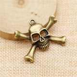4pcs 27x38mm Skull Charms DIY Jewelry Findings Antique Silver Bronze