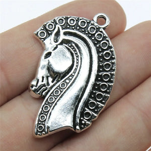 4pcs Horse Charms DIY Jewelry Findings 36x26mm Antique Silver Bronze
