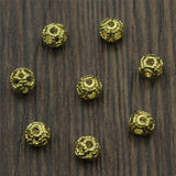 50pcs 3 Colors 4mm 6mm 8mm Copper Beads Spacer Charm DIY Bracelets Necklace