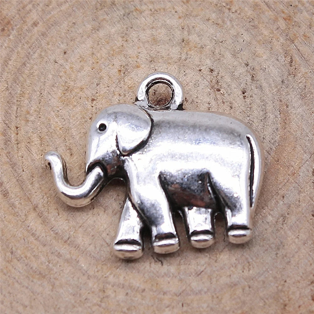 5pcs Elephant Charms Antique Silver Charm Pendant Jewelry Accessories