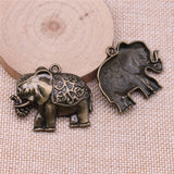5pcs Elephant Charms For Jewelry Making DIY Antique Silver Alloy Pendant