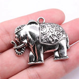 5pcs Elephant Charms For Jewelry Making DIY Antique Silver Alloy Pendant