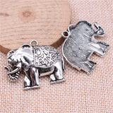 5pcs Elephant Charms For Jewelry Making DIY Antique Silver Alloy Pendant