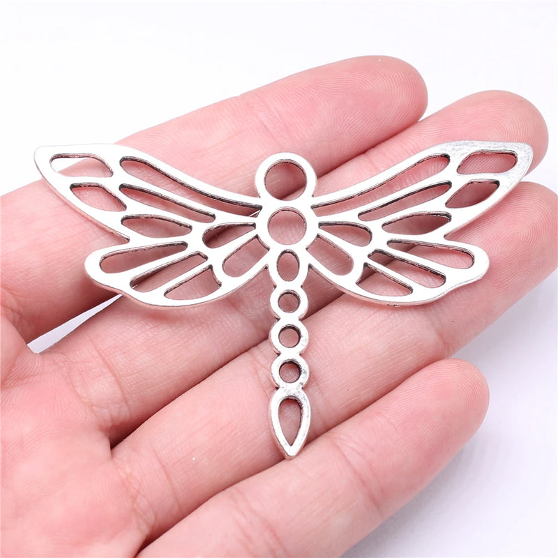 5pcs Dragonfly Charms For Jewelry Making DIY Findings Silver Alloy Pendant
