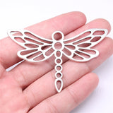 5pcs Dragonfly Charms For Jewelry Making DIY Findings Silver Alloy Pendant