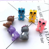 10Pcs 3D Glasses Bear Pendants Jewelry Making Supplies