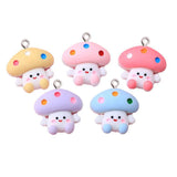10Pcs Mushroom Resin Charms for DIY Jewelry Making Accessories