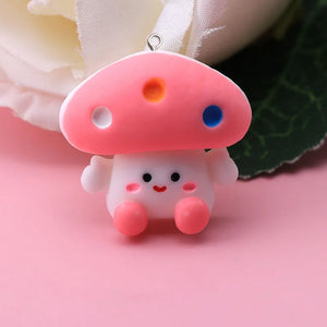 10Pcs Mushroom Resin Charms for DIY Jewelry Making Accessories