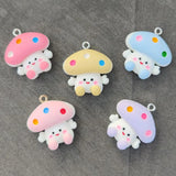 10Pcs Mushroom Resin Charms for DIY Jewelry Making Accessories