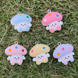 10Pcs Mushroom Resin Charms for DIY Jewelry Making Accessories