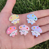 10Pcs Mushroom Resin Charms for DIY Jewelry Making Accessories