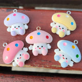 10Pcs Mushroom Resin Charms for DIY Jewelry Making Accessories