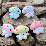 10Pcs Mushroom Resin Charms for DIY Jewelry Making Accessories