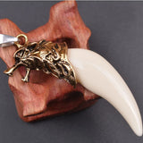 10Pcs Resin Wolf Tooth Charms for DIY Jewelry Making Necklaces