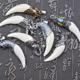 10Pcs Resin Wolf Tooth Charms for DIY Jewelry Making Necklaces