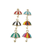 20Pcs Colorful Enamel Umbrella Pendant for Jewelry Making DIY