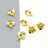 20Pcs Resin Cartoon Bee Pendant DIY Jewelry Earrings Bracelets Craft
