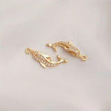 2Pcs Zircon Dolphin Charms Whale Pendant DIY Jewelry Making