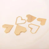 4Pcs Plated Brass Hearts Charms Hollow Love Pendant DIY Jewelry Making