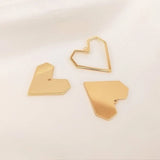 4Pcs Plated Brass Hearts Charms Hollow Love Pendant DIY Jewelry Making