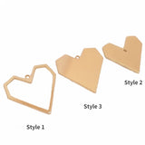 4Pcs Plated Brass Hearts Charms Hollow Love Pendant DIY Jewelry Making