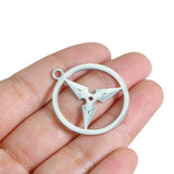 4Pcs Stainless Steel Charms Boomerang Resin Frame Pendant Jewelry Making