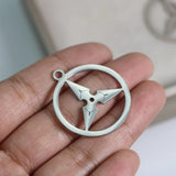 4Pcs Stainless Steel Charms Boomerang Resin Frame Pendant Jewelry Making