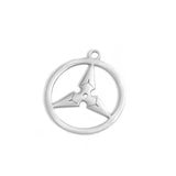4Pcs Stainless Steel Charms Boomerang Resin Frame Pendant Jewelry Making