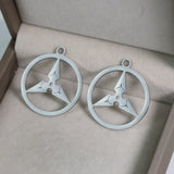 4Pcs Stainless Steel Charms Boomerang Resin Frame Pendant Jewelry Making