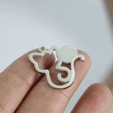 4Pcs Stainless Steel Charms Hollow Cats Pendants for DIY Jewelry Making