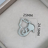 4Pcs Stainless Steel Charms Hollow Cats Pendants for DIY Jewelry Making