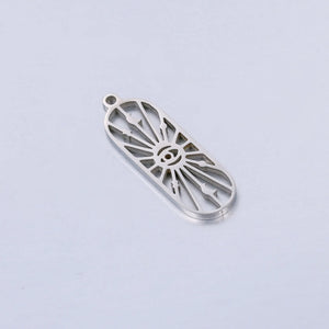 4Pcs Stainless Steel Charms Moon Star & Devil's Eye Pendant for DIY Jewelry