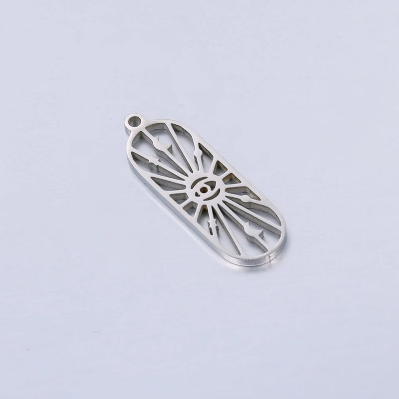 4Pcs Stainless Steel Charms Moon Star & Devil's Eye Pendant for DIY Jewelry