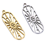 4Pcs Stainless Steel Charms Moon Star & Devil's Eye Pendant for DIY Jewelry