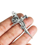 5Pcs Double Sided Rose Flower Cross Charms DIY Jewelry Making Earring Pendant