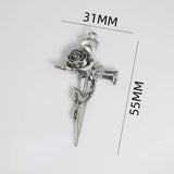 5Pcs Double Sided Rose Flower Cross Charms DIY Jewelry Making Earring Pendant