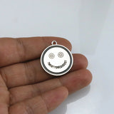 5Pcs Flowers Smiley Face Stainless Steel Charms for Jewelry Making
