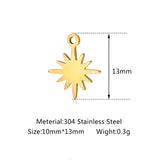 5Pcs Stainless Steel Eight-Pointed Star Charms for Jewelry Making