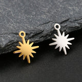 5Pcs Stainless Steel Eight-Pointed Star Charms for Jewelry Making