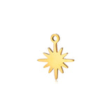 5Pcs Stainless Steel Eight-Pointed Star Charms for Jewelry Making