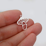 5Pcs Stainless Steel Mushroom Charms for Jewelry Making