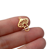 5Pcs Stainless Steel Mushroom Charms for Jewelry Making