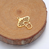5Pcs Stainless Steel Mushroom Charms for Jewelry Making