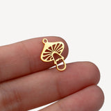 5Pcs Stainless Steel Mushroom Charms for Jewelry Making