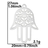 5Pcs Stainless Steel Fatima Hand Charms for Jewelry Making DIY Bracelet Necklace