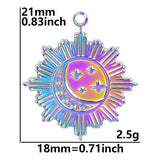 5Pcs Stainless Steel Charms Moon Stars Sun Pendant DIY Jewelry Making