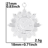 5Pcs Stainless Steel Charms Moon Stars Sun Pendant DIY Jewelry Making