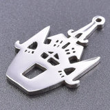 5Pcs Stainless Steel Castle Charms Pendant For DIY Jewelry Making