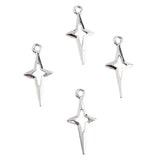 80pcs Antique Silver Star Charms for Jewelry Making DIY